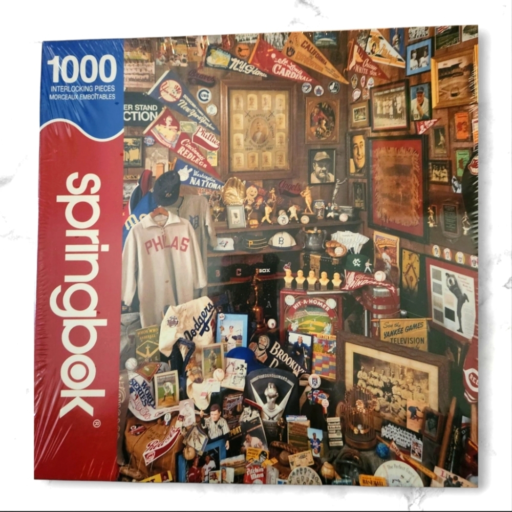 Springbok Collectors Closet 1000 Piece Jigsaw Puzzle Collage Of Baseball 30x24"